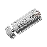 RESET-008 Perno de cerradura con combinación de 4 dígitos, Cerrojo de seguridad para puertas, Contraseña personalizable, Plata