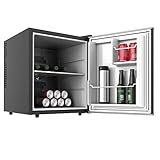 Cecotec MiniBar GrandCooler 10000 Silent Black, de 46 L de capacidad, eficiencia energética A+, tecnología termoeléctrica, silencioso, luz LED interior y sistema Auto Defrost