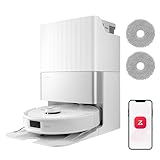 roborock Qrevo Master Set Robot Aspirador 10000 Pa, Cepillo DuoRoller, FlexiArm Design™, HyperForce®, Base multifunción 3.0, Agua Caliente a 60°C, además 2 Paños de Limpieza, Blanco