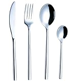 EXZACT Premium - 16pcs cubertería - acero inoxidable - 4 x cena tenedors, 4 x cuchillos, 4 x cucharas cena, 4 x cucharaditas (EX963 x 16)