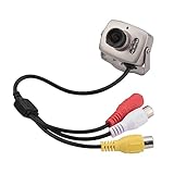 MAGT Mini cámara, Mini 6LED con Cable CMOS CCTV Cámara de Seguridad Cámara de Video Digital de visión Nocturna PAL/NTSC(Sistema PAL)