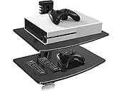 suptek Soporte de Pared para 2 estantes flotantes(Vidrio Templado) de DVD/Cajas de Cable/Consolas de Juegos/Accesorios de TV, Negro CS202