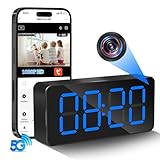 Nisanuki Cámara Espía WiFi, 5G Mini Camara Oculta Inalambricas Despertador, 1080P HD Reloj con Camaras Espias Visión Nocturna Detección De Movimiento Vigilancia para Interior con Tuya App