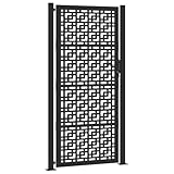 vidaXL Puerta de jardín diseño en Cruz de Acero Negra 105x205 cm, Puerta de Cerca, Puerta Exterior, Puerta de Metal, Puerta de Seguridad
