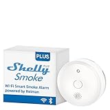 Shelly Plus Smoke Alarm, Alarma de Humo Inteligente Wi-Fi y Bluetooth, Automatización del Hogar, Compatible con Google Home y Alexa, iOS Android App, Alertas Sonoras y Luminosas, EN 14604