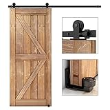 ETIASQSA 182CM/6FT Herraje para Puerta Corredera Kit de Accesorios para Puertas Correderas riel puerta corredera granero, Contiene Guía de suelo recientemente actualizadas y ajustable