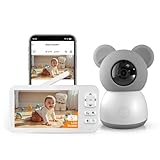 SIMBAILAI 5' 2K/3MP Camara Vigilancia Bebe con App Movil,PTZ 360°,Visión Nocturna,Monitoreo de Movimiento y Seguimiento Automático,Alarma de Área Personalizada,Zoom 4X,VOX，3000mA Batería Recargable
