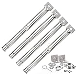 Quemador Universal, Quemador Ajustable 30,8 a 44,9 Accesorios de Acero Inoxidable para Piezas de Repuesto de Parrilla de Gas, Quemador Universal para Master Forge Flame y Otras Parrillas(4 piezas)