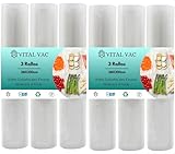 VITAL VAC 6 Rollos Para Envasar al Vacío Alimentos de 28x300 cm | Para Bolsas de Envasadora al Vacío | Reutilizables | Válidos para Conservación, Congelación, Microondas y Cocción Sous Vide