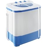 tectake® Lavadora Portátil Mini con Centrifugado, 4,5kg, Carga Superior, Ahorro Energía, Máquina Mini Lavadora Portatil para Camping, Caravanas, Casa Portatil, Lavadora Camping - Blanco