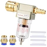oumuik Filtro de aire comprimido de 1/4 pulgadas, separador de aceite, filtro de aire comprimido de 1/4 BSP con acoplamiento rápido de 1/4' para compresor