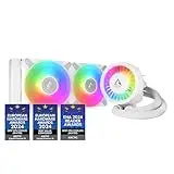 ARCTIC Liquid Freezer III 240 A-RGB - Refrigeracion Liquida PC, AIO para CPU, Intel y AMD, Bomba eficiente controlada por PWM, Ventilador: 200–2000 rpm, LGA1851 y LGA1700 Contact Frame - Blanco