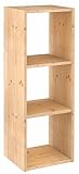 Astigarraga Kit Line Estantería Modular 3 Cubos Dinamic, Madera Maciza Pino - 105,4x36,2x33 cm