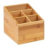 Westmark Organizador de cocina/mesa, 5 Compartimentos, Dimensiones: 13 x 13,5 x 16 cm, Bambú, Tapas + Friends, Marrón claro, 69842270