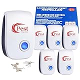 Repelente Ultrasónico de Plagas, 6 Pack Electrónico Repelente Mosquitos Control de Plagas, Repelente Ultrasónico Mosquitos para Anti Mosquitos, Moscas, Ratones, Cucarachas, Arañas, Roedores