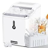 VINATO Maquina de Hielo, Máquina de Cubitos de Hielo Pequeña, 9 Cubitos de Hielo en Sólo 9 Minutos, Máquina de Cubitos de Hielo 12kg/24h, Máquina de Cubitos de Hielo para Uso Doméstico