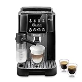 De'Longhi Magnifica Start ECAM220.60.BG, Cafetera Automática con LatteCrema Hot, Cafetera Espresso de Grano a Taza con 4 Recetas de Un Solo Toque, Panel de Control de Tacto Suave, 1450W, Negro