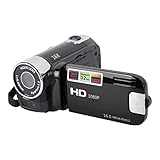 Videocámara de Mano, 1080P 16MP Dv Cámara 2.7in TFT Pantalla Giratoria 16x Vlogging Video para Niños Zoom Digital con Cable USB Mini Reproductor Dv Negro (Negro)