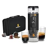 Handpresso Set E-Presso+ 21712 | Cafetera portátil alto rendimiento en su maleta con batería recargable por USB/tanche gran capacidad (80ml) | cafetera viaje para cápsulas de espresso o café molido