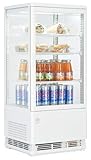 METRO Professional Vitrina refrigerada GGC2078B, plástico/vidrio, 42.8 x 38.6 x 96 cm, 78 L, enfr. por ventilación, cristal de seguridad (78 L, Blanco)