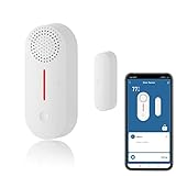 Sensor de Puerta Inteligente, Sensor de Ventana Puerta inalámbrico, Sensor de Contacto para Seguridad en casa,App Notificación,Volumen Ajustable,Temporizador,Compatible Alexa/Google Assistant.1Pack