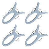 TRIXES 4 pinzas de toalla de playa grandes HQ azul – Clips de viaje seguros para tumbonas para uso en interiores y exteriores, clip jumbo para la playa, jardín, piscina, cama, tumbona o para ropa