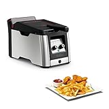 Tefal FR600D Clear Duo Freidora para freír con menos humo y olores, capacidad 1,2 kg, termostato, temporizador, gran ventana sin empañamiento, apta para lavavajillas, acero inoxidable/negro