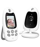 Zawaer Camara Vigilancia Bebe, Bebé Monitor Cámara Bebe, Camara para Bebes, Vigilabebes con Camara, Visión Nocturna, Vox, Comunicación Bidireccional, Sensor De Temperatura, Recargable.