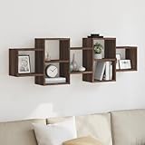 Xichuzi Estantería de Pared Madera ingeniería marrón Roble 129x18x42 cm, Libreria Estanteria, Muebles Auxiliares, Estanterias Almacenaje, Mueble Almacenaje, Mueble Organizador - 853224