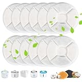 KOMABLEN 12 Piezas Filtros Fuente Gatos, Filtro Fuente Gato Redondo de Repuesto, Filtración Cuádruple Filtro Bebedero Fonte de Agua Carbón Activado de Resina Perro Animal