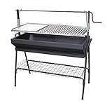 Imex El Zorro 71763 Barbacoa con Parrilla-Plancha y Elevador, Negro, 60 x 50 x 115 cm