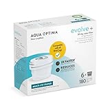 Cartucho de filtro de agua Aqua Optima - Evolve+ paquete de 6 (suministro para 6 meses), sistema de filtración en 5 etapas que reduce el cloro, compatible con las jarras de agua Brita y PerfectFit