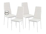 anrekl Juego de 4 sillas de comedor con reposabrazos, patas de metal, sillas de cocina modernas, cómodas sillas tapizadas, asiento para comedor, salón, cocina, color blanco