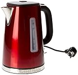 Russell Hobbs Hervidor de Agua Eléctrico Luna Solar Red - 1,7 litros, 2400 W, Filtro Extraíble, Zona de Ebullición Rápida, Base de 360°, Indicador Nivel de Agua, Acero Inoxidable, Rojo - 23210-70