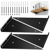 Housolution Soportes para Estante de Metal de 19,7cm, [4 Piezas] Soporte de Pared Industrial en Forma de Triángulo, DIY Soporte de Estante Flotante Baldas Flotantes Soporta 100 lbs/45kg, Negro