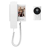 Timbre Inalámbrico con Cámara y Pantalla Videoportero Inalámbrico para Comunicación Bidireccional Timbre con Video sin App, Visión Nocturna, Interconexión Bluetooth 2,4G, No Requiere WiFi (Blanco)