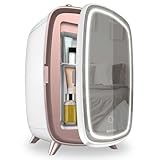 Cecotec Nevera Pequeña de Cosméticos 6L Bamba CoolingBeauty 6000 Mirror. Mini Frigorífico con Puerta con Espejo Exterior, Luz LED con 3 Intensidades, Enfriamiento hasta 10ºC