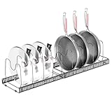 Organizador de Sartenes, Extensible Organizador Tapas Ollas con 10 Compartimentos, Soporte Tapas y Sartenes Cocina para Almacenar Tapas de Ollas,Platos