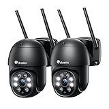 Ctronics 2.5K 4MP Kit Camara Vigilancia WiFi 2.4/5GHz Exterior, Cámara IP Vigilancia Domicilio Detección Humana Seguimiento Automático 30M Visión Nocturna Colorida 2560×1440P Audio Bidireccional 2PCS