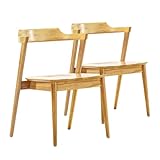 VS Venta-stock Pack 2 sillas Venus Color Roble, Madera Maciza, 58 cm (Largo) 57,5 cm (Profundo) 76 cm (Alto)