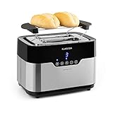 Klarstein Arabica Tostadora - 920 W, Panel táctil, LED-Display, Descongelar y calentar, Rejilla para tostar, Cajón para migas, Cable enrollable, Acero inoxidable