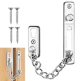 Türkette,Sicherheitsschloss Wohnungstür,Cadena para puerta, cerradura de seguridad para puerta de apartamento, barra de seguridad para puerta, cerrojo para puerta, cadena de seguridad（Plata）