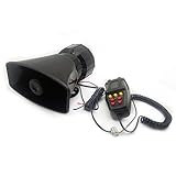 WOOXGEHM Sistema de Alarma para Automóvil de 2 V y 100 W, Altavoz de Sirena, Amplificador de Mano Impermeable de 7 Tonos, Uso en Interiores y Exteriores, para Alarmas de Seguridad para el Hogar