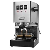 Gaggia Máquina de café espresso manual Classic Evo Inox Made in Italy, cafetera profesional con bastoncillos de vapor, cafetera americana y capuchino para el hogar