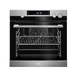 AEG BPE577161M Horno Eléctrico Multifunción, 72 L, Limpieza Pirolítico, Integrable, Sonda Térmica, Función a Vapor, Display LCD Táctil, Ventilador XXL, Inox Antihuellas, Clase A+, Fabricado en DE