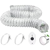 Tubo Flexible de Aluminio Doble Capa Ø100mm 4,5m Tubo Salida de Aire Secadora con Cinta de Aluminio 50mm x5m y 2 Abrazaderas de Manguera Manguera de Ventilación Tubo para Campana Extractora