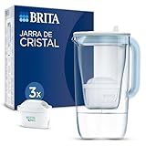 BRITA Jarra de cristal azul (2,5L) incl. 3x filtro MAXTRA PRO All-in-1 Jarra de cristal de diseño premium con tapa abatible de fácil llenado e indicador, que reduce la cal, el cloro y las impurezas
