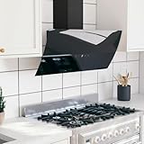 Xichuzi Campana extractora de Pared Acero Vidrio Templado Negro 90 cm, Extractor Cocina - SPU:51677