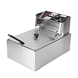 Freidora con cesta de temperatura y tiempo ajustable 5,5 litros 2500 W recipiente de acero inoxidable extraíble para pollo frito patatas fritas alas 60-200 ℃