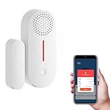 eMylo Alarma Puerta y Ventana, Sensor de Puerta WiFi con Control Remoto App Gratuito, Alarma de luz, temporización, no Requiere hub, Funciona con para Alarma antirrobo para el hogar